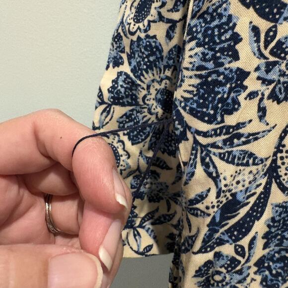 La Mer Luxe Shirt Dress Womens Small Blue Floral Button Up Pockets Rayon Boho - Picture 9 of 15